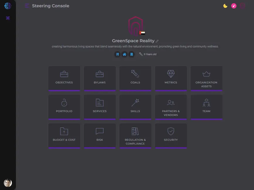 Overmind Digital app — dark edition